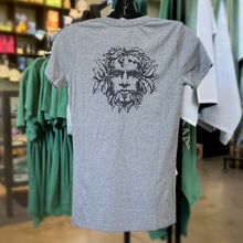 Load image into Gallery viewer, Green Man Women's Heather Grey V-Neck Back