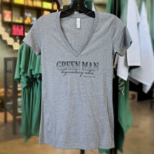 Load image into Gallery viewer, Green Man Women's Heather Grey V-Neck Front