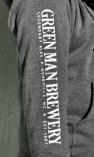 Load image into Gallery viewer, Green Man Heavyweight Heather Charcoal Zip Hoodie Sleeve Detail