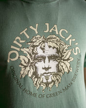 Load image into Gallery viewer, Green Man Dirty Jack's Logo T-Shirt Front