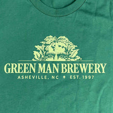 Load image into Gallery viewer, Green Man Peaking Face T-Shirt Front Detail
