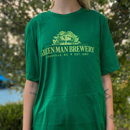 Green Man Peaking Face T-Shirt Front