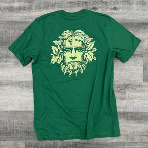 Green Man Peaking Face T-Shirt Back