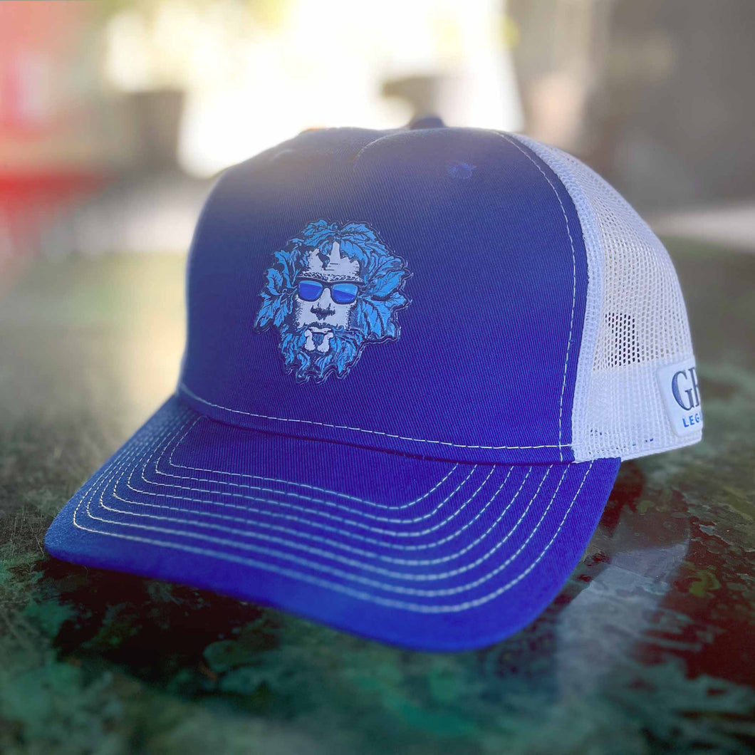 Green Man Brewery Blue White Wayfarer Hat Front