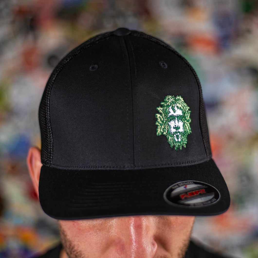 Green Man Black Flexfit Baseball Cap