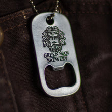 Load image into Gallery viewer, Green Man dog tag bottle opener 
