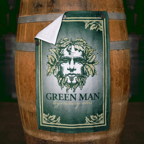 Green Man branded golf towel