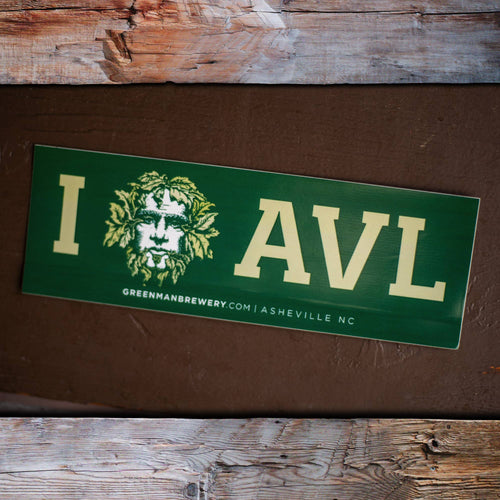 Green Man I Love AVL Bumper Sticker