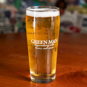 Green Man branded pilsner glass