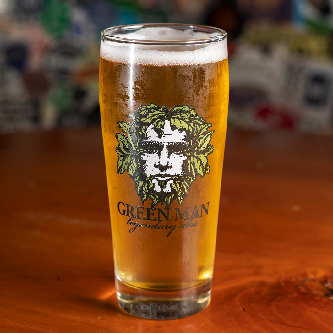 Green Man branded pilsner glass