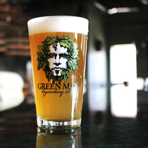 Green Man branded pint glass