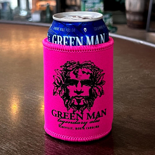 Green Man Can Koozie Hot Pink