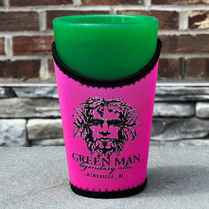 Green Man Pint Glass Koozie Pink