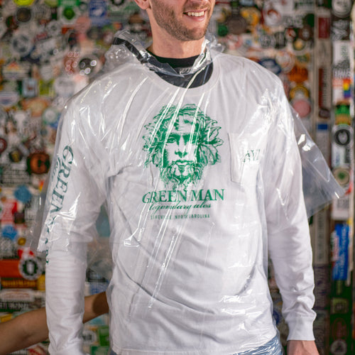 Green Man Clear Plastic Rain Poncho