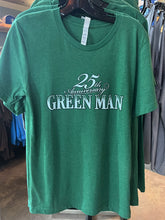 Load image into Gallery viewer, Green Man 25th Anniversary T-Shirt Front
