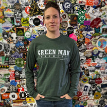Load image into Gallery viewer, Green Man Brewery Green Long Sleeve Shirt Front
