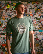 Load image into Gallery viewer, Green Man Dirty Jack&#39;s Logo T-Shirt Front
